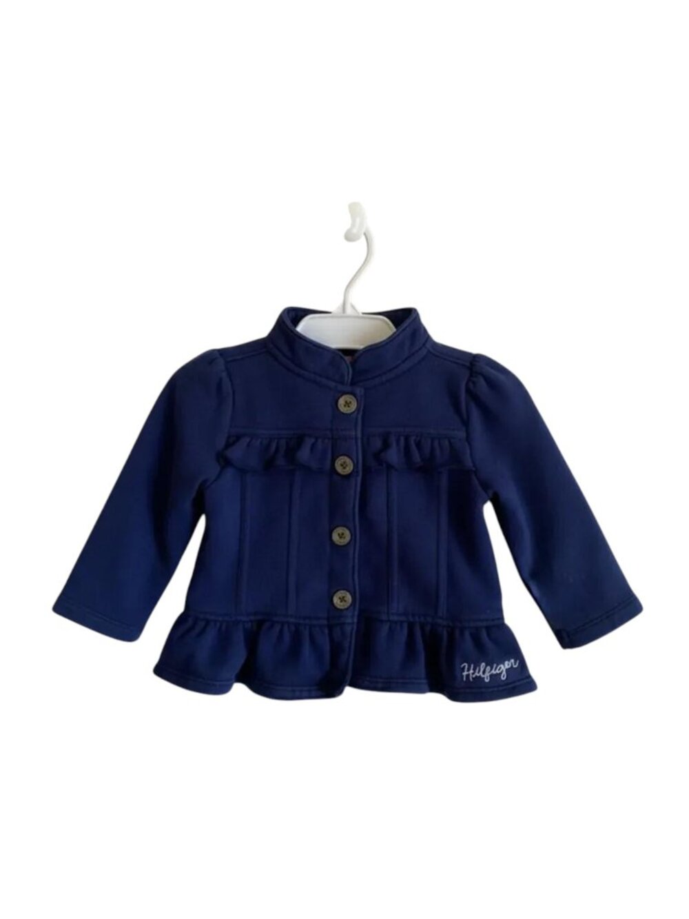 Tommy Hilfiger Navy Peplum Button-Up Jacket 12 Months